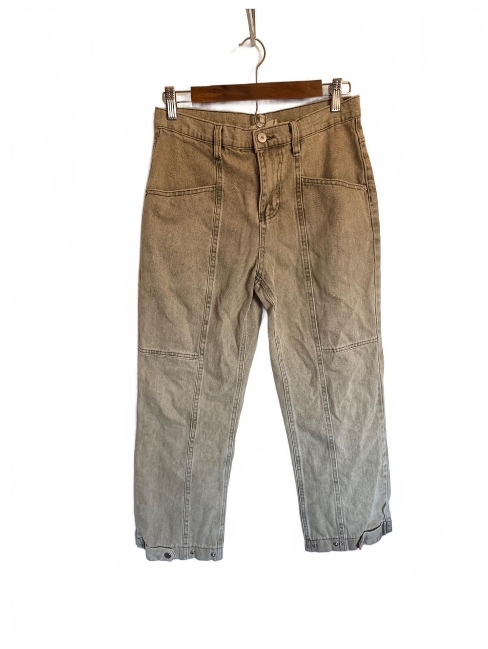 Harper Heritage Sage Green Utility Straight Crop Jeans Size 26